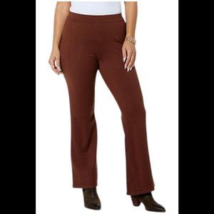 WynneLayers Women's SoftKNIT Jersey Knit Flared Pant Chocolate - Regular